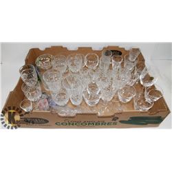 LOT OF ASSORTED CRYSTAL/GLASS GLASSES