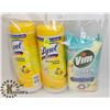 Image 1 : BAG OF LYSOL WIPES AND VIM POWER & SHINE