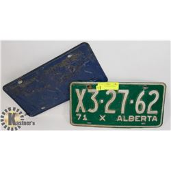 PAIR OF 1971 ALBERTA LICENCE PLATES