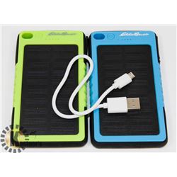 LOT OF 2 EDDIE BAUER SOLAR POWER BANKS 6000MAH