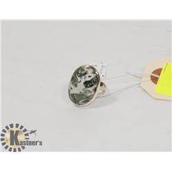 STERLING SILVER WASHINGTON RAINFOREST JASPER RING