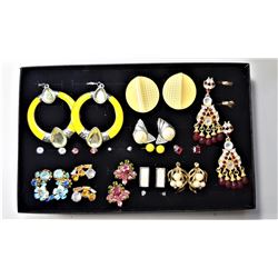7)  LOT OF 16 ASSORTED FASHION EARRINGS