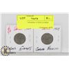 Image 1 : LOT OF 2 CANADA 5 CENT COINS 1922, 1924