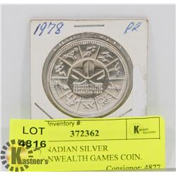 1978 CANADIAN SILVER COMMONWEALTH GAMES COIN.