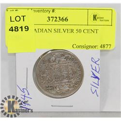 1945 CANADIAN SILVER 50 CENT COIN.