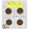Image 1 : LOT OF 4 CANADA LARGE PENNIES 1917, 1918, 1913,