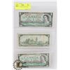 Image 1 : LOT OF 3 CANADA $1 BILLS 1967