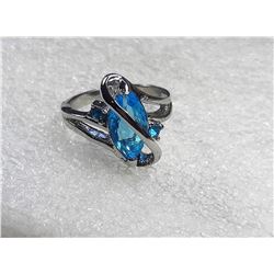 12) LAB CREATED AQUAMARINE PRINCESS CUT