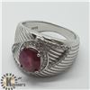 Image 3 : SILVER RUBY CUBIC ZIRCONIA RING