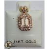 Image 1 : 14K MORGANITE DIAMOND PENDANT