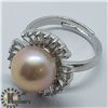 Image 3 : SILVER PEARL CUBIC ZIRCONIA  RING