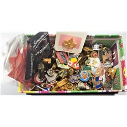 1)  LOT  OF 130 ASSORTED LAPEL PINS