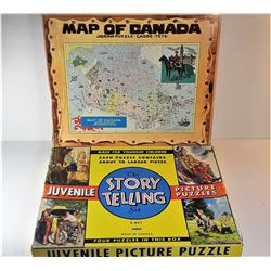 24)  LOT OF 2 PUZZLES, INCLUDING A BOX