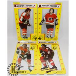 LOT OF 4 HOCKEY HEROES 1975 STAND UPS.