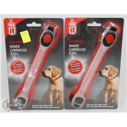 LOT OF TWO NEW! LED BANDS FOR DOG COLLARS AND
