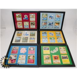 LOT OF 6 POKÉMON FRAMED CARD PICTURES.