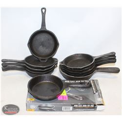 LOT OF ELEVEN 3-7/8" CAST IRON SAUCEPANS