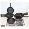 Image 1 : LOT OF ELEVEN 3-7/8" CAST IRON SAUCEPANS