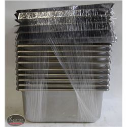 LOT OF 8, 1/3 SIZE, S/S INSERT W/ LIDS