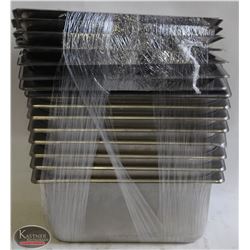 LOT OF 8, 1/3 SIZE, S/S INSERT W/ LIDS