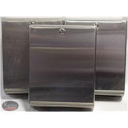 LOT OF 3 STAINLESS STEEL PAPER TOWEL DISPENSERS