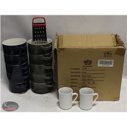 12 MIKASA SERVING BOWLS 2 DOZEN JR COFFEE MUGS