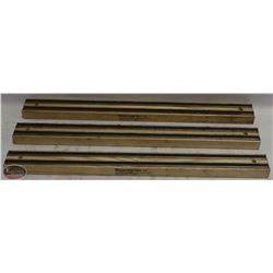 LOT OF 3 WOODEN MAGNETIC KNIFE HOLDER.