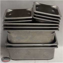 LOT OF 10 ASSORTED SIZE STAINLESS STEEL INSERTS