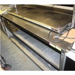 6' WORK TABLE W/ BACKSPLASH & 2 UNDER SHELVES