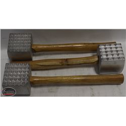 NEW MEAT MALLET TENDERIZERS - LOT OF 3