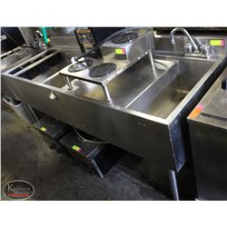STAINLESS STEEL 2 WELL BAR SINK W/ FAUCET
