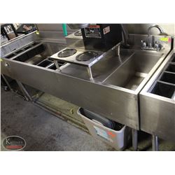 STAINLESS STEEL 2 WELL BAR SINK W/ FAUCET