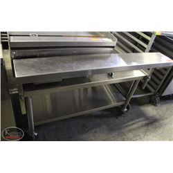 EQUIPMENT STAND W/ UNDERSHELF & ADJUSTABLE COUNTER