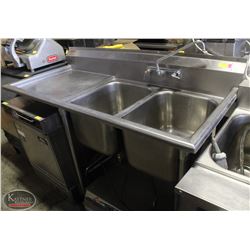 EAGLE S/S 2-WELL SINK W/ RUNOFF