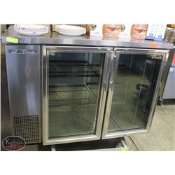 TRUE STAINLESS STEEL TWO-DOOR BACK BAR COOLER W/