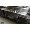 Image 1 : S/S 3-WELL SINK W/ DUAL RUNOFF, W/ PRE-RINSE &