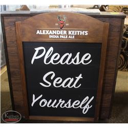 MOBILE HOSTESS STAND W/ SHELVES & DETACHABLE AD