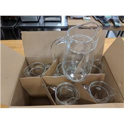 77.5OZ/2.3L TIVOLI GLASS PITCHERS - LOT OF 6 (1 CA