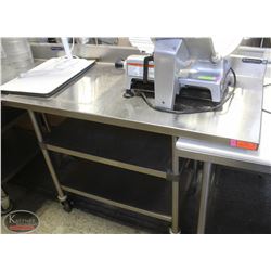 WASSERSTROM S/S PREP TABLE ON CASTORS W/