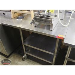 WASSERSTROM S/S COMMERCIAL PREP-TABLE W/ CASTORS