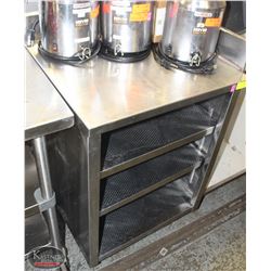 STAINLESS STEEL STORAGE CABINET W/ BACKSPLASH