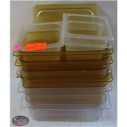 LOT OF 9 ASSORTED POLYCARB INSERTS & LIDS