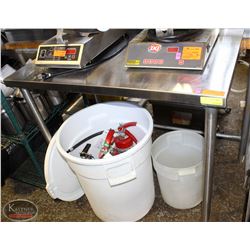 STAINLESS STEEL TABLE W/ 3 LEGS