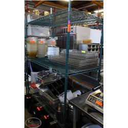 4-TIER COMMERCIAL GREEN-WIRE STORAGE RACK