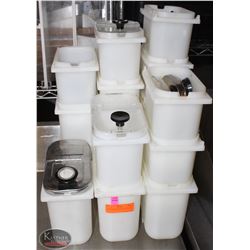 LOT OF 16 FOUNTAIN JARS W/ LIDS