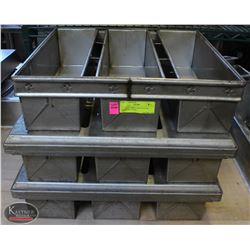 LOT OF 3 LARGE 3 BREAD LOAF PANS FOR 4" X 16"