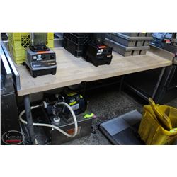 MAPLE BLOCK TOP WORK TABLE 72" X 30" X 34" HIGH