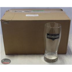 CASE OF 12 BOUNDARY ALE BEER GLASSES, PINT
