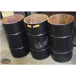 LOT OF 3 METAL GARBAGE CANS