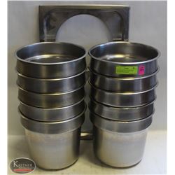 LOT OF 10 S/S SOUP INSERTS W/ FULL-SIZE DUAL-SOUP